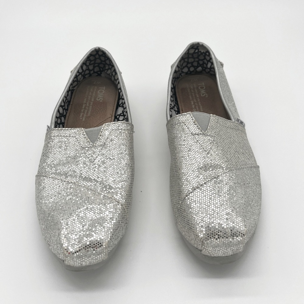 Silver Sparkle Toms Glitter Disco Ball